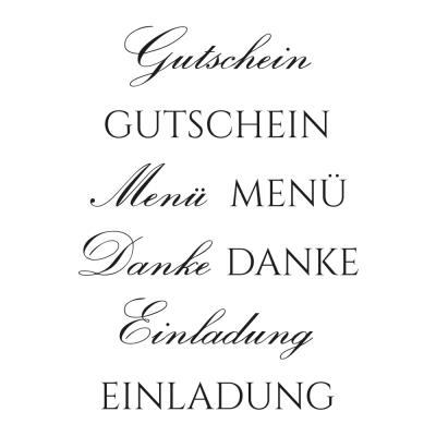 Efco (128) clear stamps Stempel Set - Gutschein Menü Danke Einladung