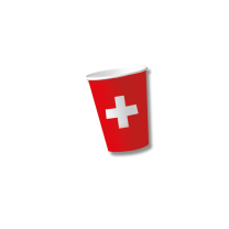 40-teiliges Party-Set Schweiz - Teller Becher Servietten für 10 Personen