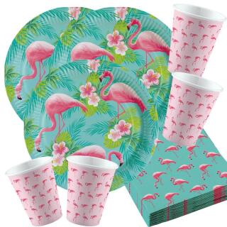 52-teiliges Party-Set Flamingo Paradise