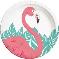 Flamingo  - 8 Teller - Pappteller 23 cm