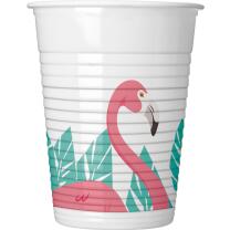 Flamingo  - 8 Becher - Plastik 0,2 l