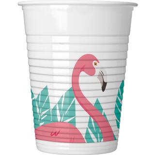 Flamingo  - 8 Becher - Plastik 0,2 l