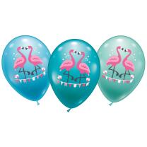 42-teiliges Party-Set Flamingo - Teller Becher Servietten Luftballons für 8 Personen