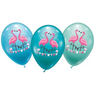 42-teiliges Party-Set Flamingo - Teller Becher Servietten Luftballons für 8 Personen