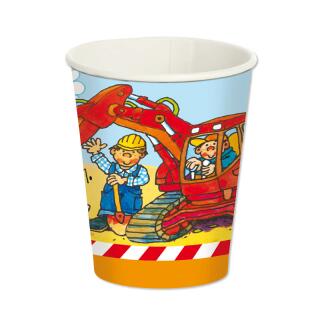 52-teiliges Party-Set - Baustelle - Teller Becher Servietten mit Bagger  für 16 Kinder