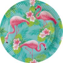 57-teiliges Party-Set Flamingo Paradise - Teller Becher Servietten Mini Tischlichter für 16 Personen