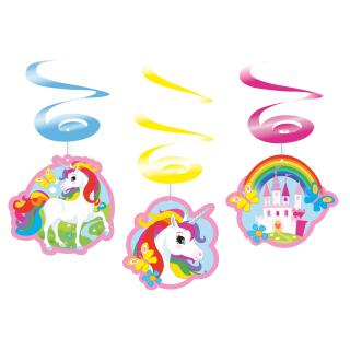 Einhorn (Amscan) - Dekospiralen, 6 Stück