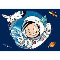 52-teiliges Party-Set Astronaut Flo - Teller Becher Servietten Einladungen Partytüten für 8 Kinder