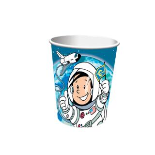 52-teiliges Party-Set Astronaut Flo - Teller Becher Servietten Einladungen Partytüten für 8 Kinder