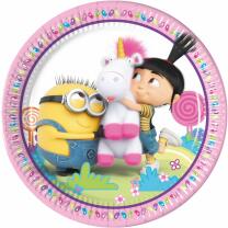 52-teiliges Party-Set Minions - Einhorn Fluffy - Teller Becher Servietten für 16 Kinder