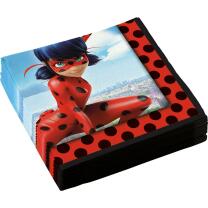 45-teiliges Party-Set Miraculous Ladybug - Teller Becher Servietten Tischdecke Trinkhalme für 8 Kinder