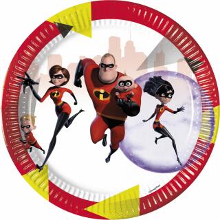 Incredibles 2 - Die Unglaublichen 2  -  Pappteller, 8 Stück 23 cm