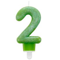 Zahlenkerze Kuchenkerze glitter - 7,6 cm -  mit...