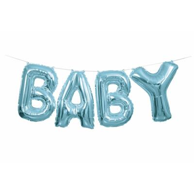 Folienballon Schriftzug Baby 35,5 cm blau