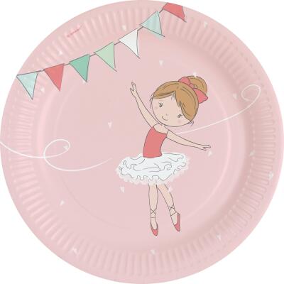 Ballerina - little dancer - 8 Pappteller,  23 cm
