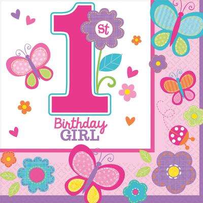 Sweet Birthday Girl - 1. Geburtstag  - 16 Servietten 33 x 33 cm