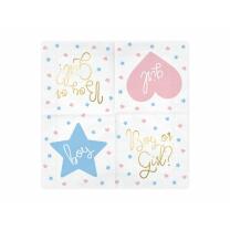 Servietten Babyparty Boy or Girl veredelt mit goldenen...