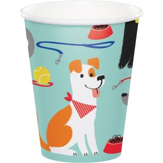 64-teiliges Party-Set Hunde - Dogs - Teller  Becher Servietten Trinkhalme für 16 Kinder