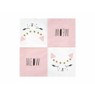 Katze - Kätzchen  -  20 Servietten Miau Meow 33 x 33 cm