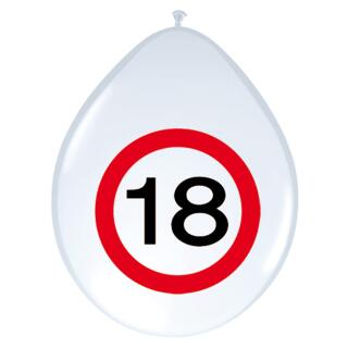 18. Geburtstag Luftballons Verkehrsschild - 8 Stück