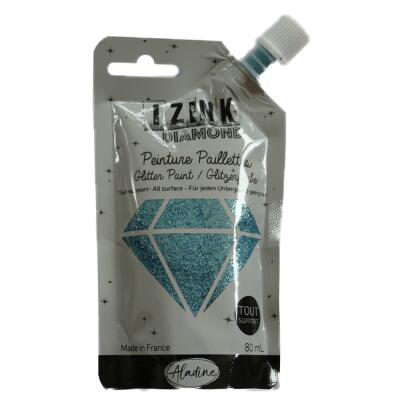 IZINK DIAMOND Glitzerfarbe 80 ml - Auswahl 46 himmelblau - bleu ciel