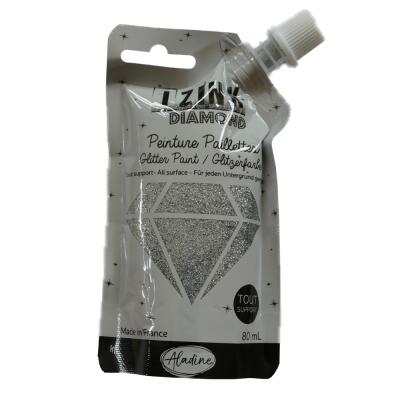 IZINK DIAMOND Glitzerfarbe 80 ml - Auswahl 91 - silber - argente