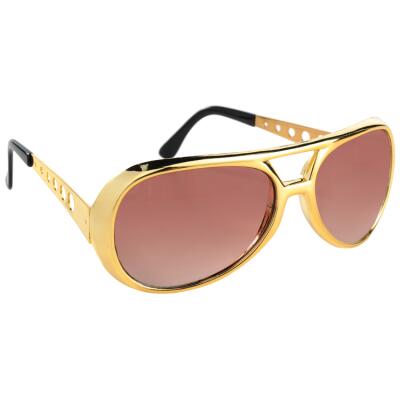 Spaßbrille Partybrille Vegas gold, getönt