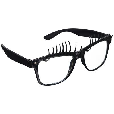 Spaßbrille Partybrille Wimpern schwarz