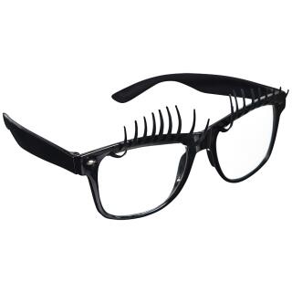 Spaßbrille Partybrille Wimpern schwarz