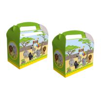 71-teiliges Party-Set - Zoo-Tiere  - Teller Becher Servietten Platzsets Einladungen Girlande Trinkhalme Geschenkebox  für 6 - 8  Kinder