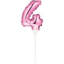 Folienballon Zahl mit Picker - selbstaufblasend -  pink...