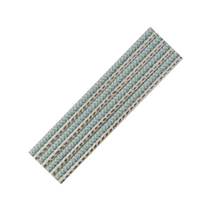 8  Papiertrinkhalme hellblau-weiß  und silber-weiß  Chevron-Muster