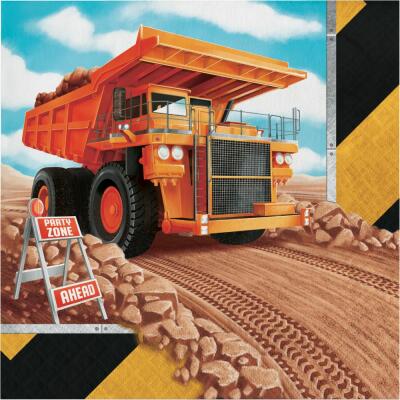 Baustellenparty - Servietten, 16 Stück 33 x 33 cm