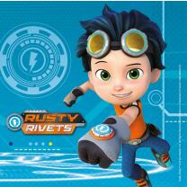 64-teiliges Party-Set Rusty Rivets - Teller Becher Servietten Trinkhalme für 16 Kinder