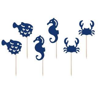6 Cupcake Toppers Ahoi - maritim