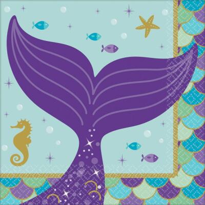 Meerjungfrau - mermaid wishes - Servietten 25 x 25 cm, 20 Stück