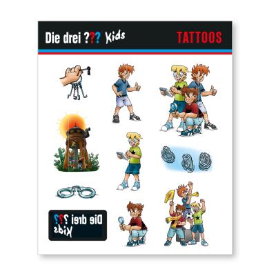 Tattoos - Drei Fragezeichen Kids - 1 Bogen mit 9 Tattoos