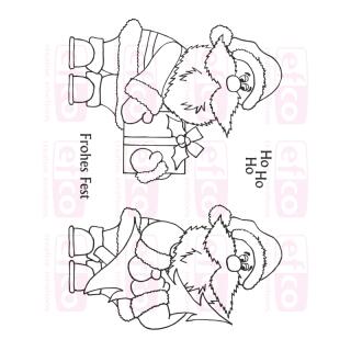 Efco (923) clear stamps Stempel Set - Weihnachtsmann - Frohes Fest