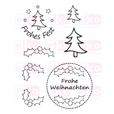 Efco (926) clear stamps Stempel Set - Frohes Fest 3 - Frohe Weihnachten