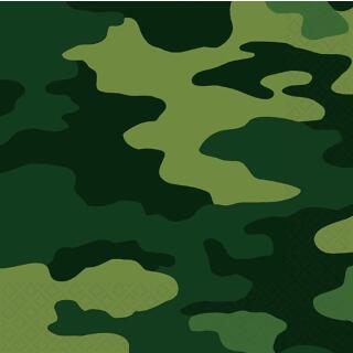 Camouflage -  16 Servietten, 33 x 33  cm