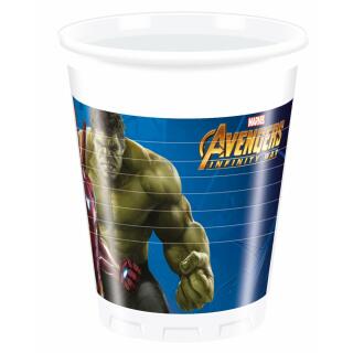 Avengers Infinity War - 8 Becher, Plastik, 0,2 l