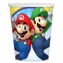 44-teiliges Party-Set Super Mario - Teller Becher Servietten Trinkhalme für 8 Kinder