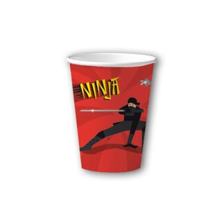 Ninja - Pappbecher, 8 Stück  0,25 l