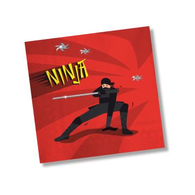 Ninja - Servietten, 20 Stück 33 x 33 cm