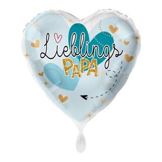 Folienballon 43 cm - Lieblingspapa - Herz ohne Helium-Füllung