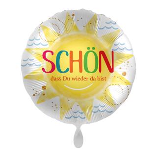 Folienballon 43 cm - Schön dass du wieder da bist - Sonne