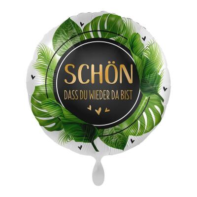 Folienballon 43 cm - Schön dass du wieder da bist - Palm Leaves