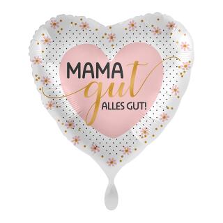 Folienballon Herz 45 cm - Mama gut Alles gut! ohne Helium-Füllung