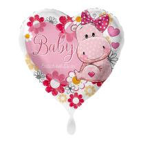 Folienballon Herz 43 cm - Baby Endlich bist du da! -...