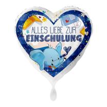 Folienballon Herz 45 cm - Alles Liebe zur Einschulung -...